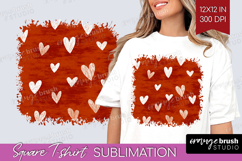 Hearts Square Tshirt Background - Valentines Day PNG Product Image 1