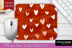 Hearts Mouse Pad Sublimation - Valentines Day Mousepad PNG Product Image 1