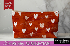 Hearts Cosmetic Bag - Valentines Day Makeup Bag PNG Product Image 1