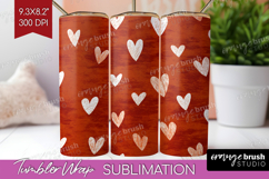 Hearts Tumbler Wrap - Valentines Day Tumbler PNG Sublimation Product Image 1