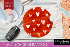 Hearts Car Coaster - Valentines Day Coaster PNG Sublimation Product Image 1