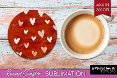 Hearts Round Coaster - Valentines Day Coaster PNG Product Image 1