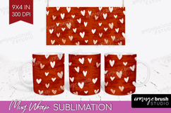Hearts Mug Wrap - Valentines Day Mug PNG Sublimation Product Image 1