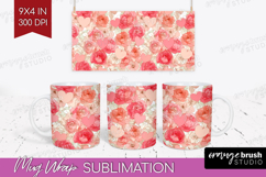 Hearts Mug Wrap - Valentines Day Mug PNG Sublimation Product Image 1