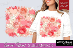 Hearts Square Tshirt Background - Valentines Day PNG Product Image 1