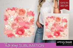 Hearts Tote Bag - Valentines Day Tote Bag PNG Sublimation Product Image 1