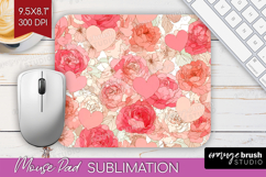 Hearts Mouse Pad Sublimation - Valentines Day Mousepad PNG Product Image 1