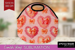 Hearts Lunch Bag - Valentines Day Lunch Bug PNG Sublimation Product Image 1