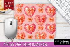 Hearts Mouse Pad Sublimation - Valentines Day Mousepad PNG Product Image 1