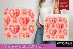 Hearts Tote Bag - Valentines Day Tote Bag PNG Sublimation Product Image 1