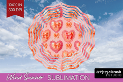 Hearts Wind Spinner Sublimation PNG - Valentines Day Round Product Image 1