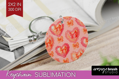 Hearts Keychain PNG - Valentines Day Keychain Sublimation Product Image 1
