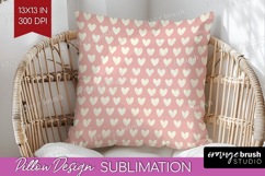 Hearts Pillow Sublimation - Valentines Day Pillow Cover PNG Product Image 1