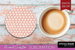 Hearts Round Coaster - Valentines Day Coaster PNG Product Image 1