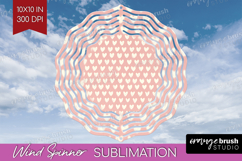 Hearts Wind Spinner Sublimation PNG - Valentines Day Round Product Image 1