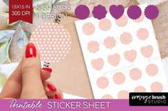 Hearts Round Sticker - Valentines Day Printable Sticker Product Image 1