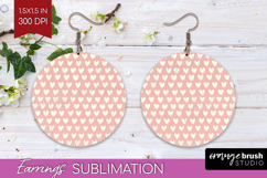 Hearts Round Earrings - Valentines Day PNG Sublimation Product Image 1