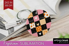 Hearts Keychain PNG - Valentines Day Keychain Sublimation Product Image 1