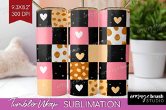 Hearts Tumbler Wrap - Valentines Day Tumbler PNG Sublimation Product Image 1