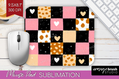 Hearts Mouse Pad Sublimation - Valentines Day Mousepad PNG Product Image 1