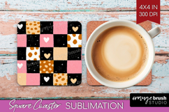 Hearts Square Coaster - Valentines Day Coaster PNG Product Image 1