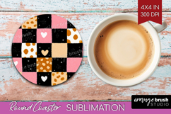 Hearts Round Coaster - Valentines Day Coaster PNG Product Image 1