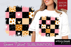 Hearts Square Tshirt Background - Valentines Day PNG Product Image 1