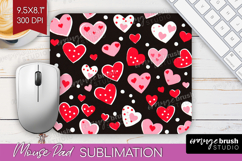 Hearts Mouse Pad Sublimation - Valentines Day Mousepad PNG Product Image 1