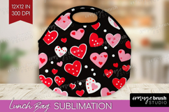 Hearts Lunch Bag - Valentines Day Lunch Bug PNG Sublimation Product Image 1