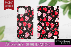 Hearts Phone Case PNG - Valentines Day Case PNG Sublimation Product Image 1