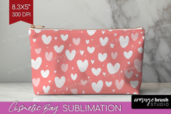 Hearts Cosmetic Bag - Valentines Day Makeup Bag PNG Product Image 1