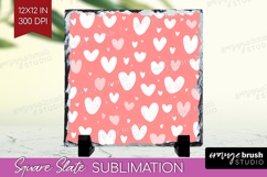 Hearts Slate PNG - Valentines Day Square Slate Sublimation Product Image 1