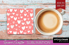 Hearts Square Coaster - Valentines Day Coaster PNG Product Image 1
