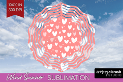 Hearts Wind Spinner Sublimation PNG - Valentines Day Round Product Image 1