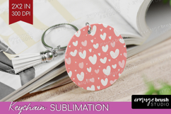 Hearts Keychain PNG - Valentines Day Keychain Sublimation Product Image 1