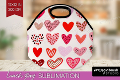 Hearts Lunch Bag - Valentines Day Lunch Bug PNG Sublimation Product Image 1