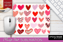 Hearts Mouse Pad Sublimation - Valentines Day Mousepad PNG Product Image 1