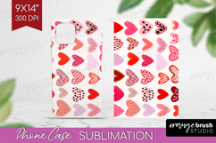 Hearts Phone Case PNG - Valentines Day Case PNG Sublimation Product Image 1