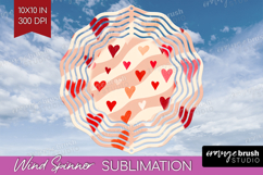 Hearts Wind Spinner Sublimation PNG - Valentines Day Round Product Image 1