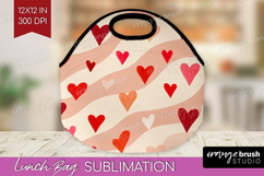 Hearts Lunch Bag - Valentines Day Lunch Bug PNG Sublimation Product Image 1