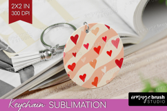 Hearts Keychain PNG - Valentines Day Keychain Sublimation Product Image 1
