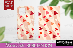 Hearts Phone Case PNG - Valentines Day Case PNG Sublimation Product Image 1