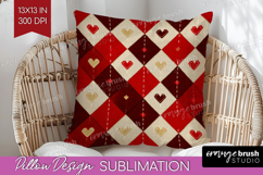 Hearts Pillow Sublimation - Valentines Day Pillow Cover PNG Product Image 1