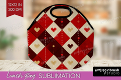 Hearts Lunch Bag - Valentines Day Lunch Bug PNG Sublimation Product Image 1