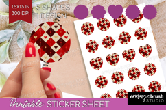 Hearts Round Sticker - Valentines Day Printable Sticker Product Image 1