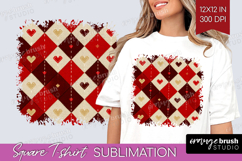 Hearts Square Tshirt Background - Valentines Day PNG Product Image 1