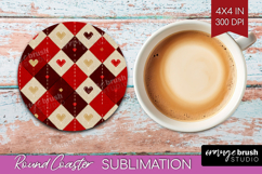 Hearts Round Coaster - Valentines Day Coaster PNG Product Image 1
