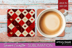 Hearts Square Coaster - Valentines Day Coaster PNG Product Image 1
