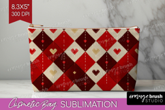 Hearts Cosmetic Bag - Valentines Day Makeup Bag PNG Product Image 1