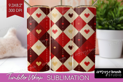 Hearts Tumbler Wrap - Valentines Day Tumbler PNG Sublimation Product Image 1